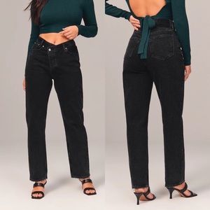 Abercrombie The Dad Curvle Love Cross Over Jeans